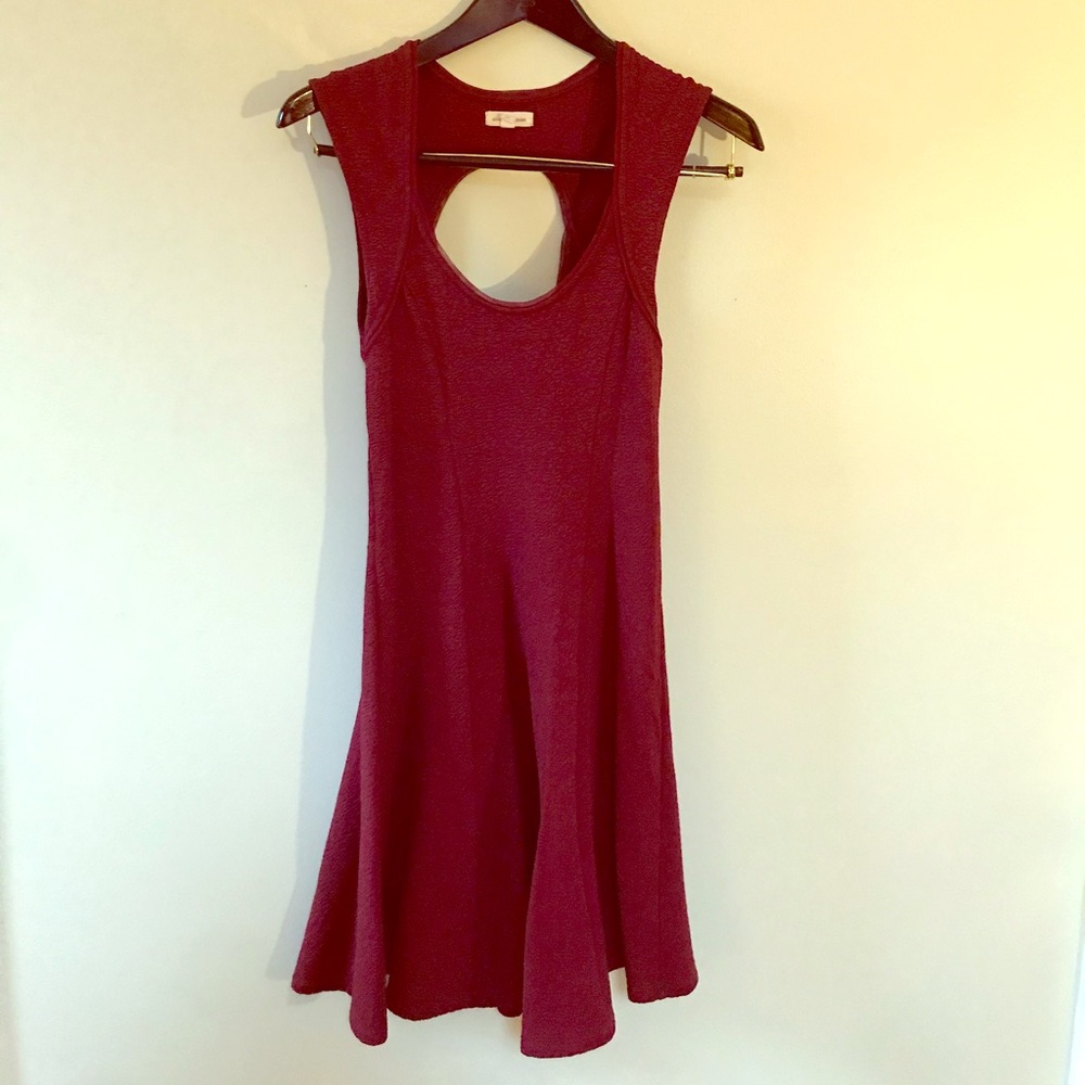 Burgundy flare bottom dress